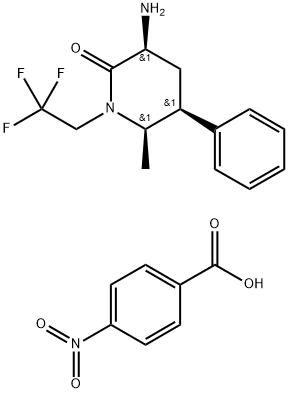 (3S,5S,6R)-6-methyl-2-oxo-5-fenyl-1-(2,2,2-trifluorethyl)piperidin-3-aminium 4-nitrobenzoát